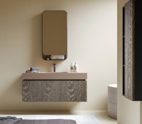 Ensemble 3D meuble et vasque Hi-Macs® | 2 tirois - 3907
