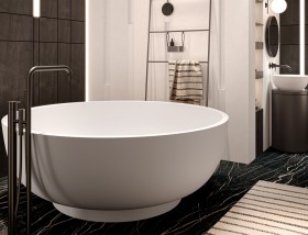 Baignoire îlot 150 Ø Solid Surface | 5015