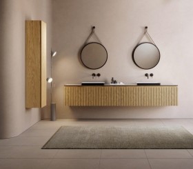 Meuble suspendu 3D + lavabo à poser | 1/2 tiroirs - 3910