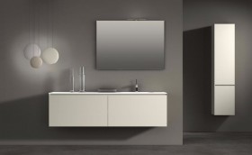  Plan Vasque CORIAN® + Meuble Suspendu en MDF - 2 Tiroirs Alignés | 3297