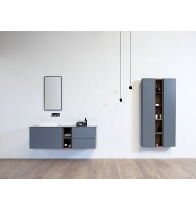 Vasque À Poser CORIAN® + Meuble Suspendu en MDF - 3 Tiroirs et 2 Niches | 3231