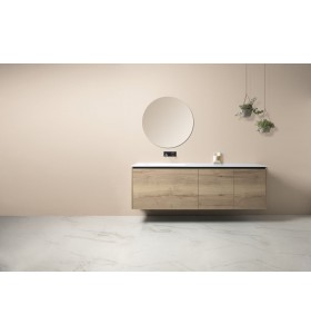 Meuble Suspendu en Bois de chêne + Plan Vasque corian 3223