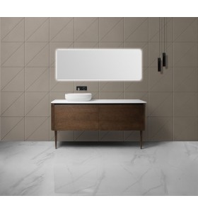 Meuble sur pieds en Bois de Chêne + Plan Vasque corian 3220