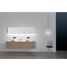 Meuble Suspendu en Wood Chêne Massif + Vasque à poser CORIAN®