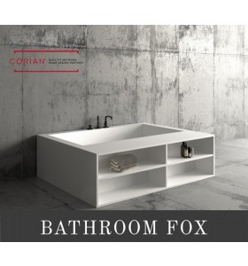 Baignoire Sur Mesure CORIAN® + 3 Tabliers + Étagères Frontales | 3503
