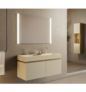 Ensemble meuble et vasque en Hi-Macs® | 2 tiroirs - 3906