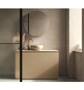 Meuble au sol 3D + lavabo à poser | 2 tiroirs - 3908