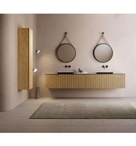 Meuble suspendu 3D + lavabo à poser | 1/2 tiroirs - 3910