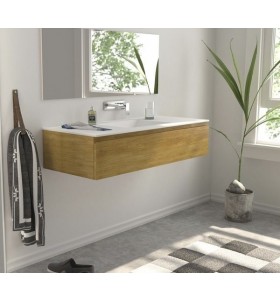 Plan Vasque CORIAN® + Meuble en Chêne Massif 3214 | 1 Tiroir