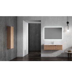 Ensemble Plan-Vasque Corian® + Meuble Suspendu en Wood Chêne Massif - 1 Tiroir | 854  