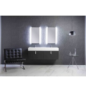  Double Vasque CORIAN® + Meuble Suspendu en MDF - 2 Tiroirs Alignés | 3230