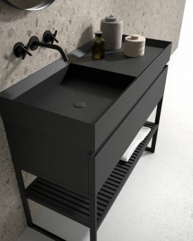 Meuble sur base Metállique en MDF + Vasque en Porcelaine | 3326