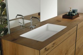  Plan Vasque en HPL + Meuble 3 Tiroirs À Poser Au Sol En Chêne Rustique | 3310