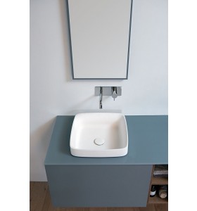 Vasque À Poser CORIAN® + Meuble Suspendu en MDF - 3 Tiroirs et 2 Niches | 3231