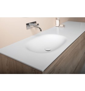 Meuble Suspendu en Bois de chêne + Plan Vasque corian 3223