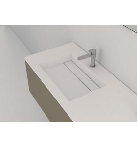 Plan Vasque CORIAN® + Meuble Suspendu en MDF - 2 Tiroirs | 3224