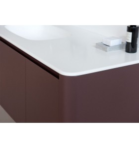 Plan Vasque CORIAN® + Meuble Suspendu en MDF - 2 Tiroirs Alignés | 3229