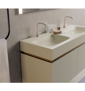 Ensemble meuble et vasque en Hi-Macs® | 2 tiroirs - 3906