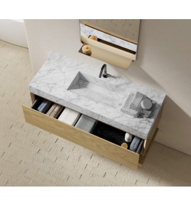 Ensemble meuble et vasque Hi-Macs® Carrara | 1 tiroir - 3904