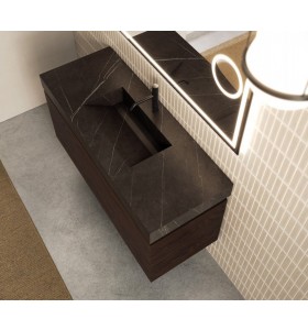 Ensemble meuble et vasque Hi-Macs® Marquina | 2 tiroirs - 3905 