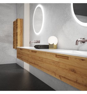 Ensemble Plan-Vasque Corian® + Meuble Suspendu en Wood Chêne Massif - 3 Tiroirs | 858