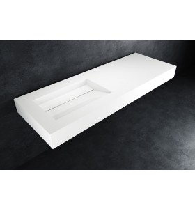 Hi-Macs® Alpine White - Vasque suspendu LYON sur mesure