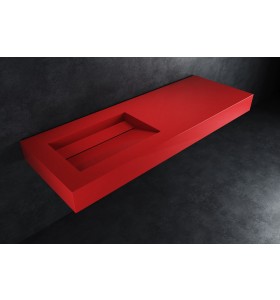 Hi-Macs® Fiery Red - Vasque suspendu LYON sur mesure