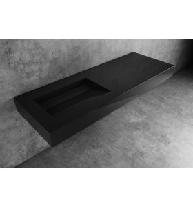 Hi-Macs® Intense Ultra Black - Vasque suspendu LYON sur mesure