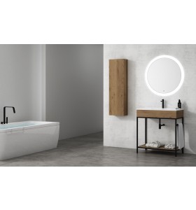 Meuble sur base Metállique en Wood Chêne Massif + Plan Vasque Corian® | 852