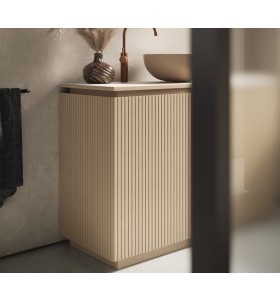 Meuble au sol 3D + lavabo à poser | 2 tiroirs - 3908