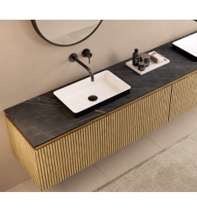 Meuble suspendu 3D + lavabo à poser | 1/2 tiroirs - 3910