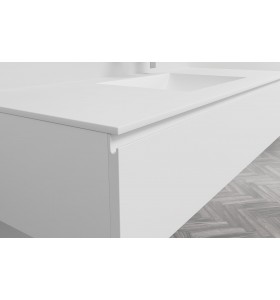 Plan Vasque CORIAN® + Meuble Suspendu en MDF - 1 Tiroir | 3202