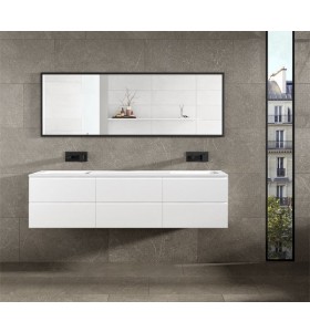  Plan Double Vasque CORIAN® + Meuble Suspendu en MDF - 6 Tiroirs | 5051