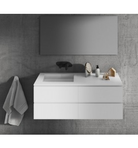  Plan Vasque CORIAN® + Meuble Suspendu en MDF - 4 Tiroirs | 5049