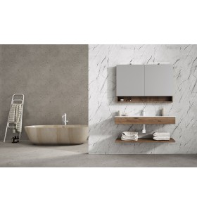 Plan Vasque Corian® + Étagère en Wood Chêne Massif | 862