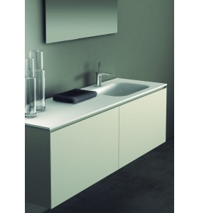  Plan Vasque CORIAN® + Meuble Suspendu en MDF - 2 Tiroirs Alignés | 3297