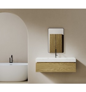 Vasque Corian® + Meuble en Chêne Massif | 1 Tiroir 
